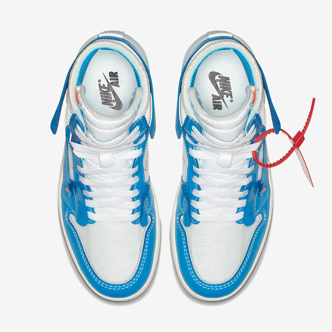 Off White Air Jordan 1 Unc Dark Powder Blue Cone Release 3