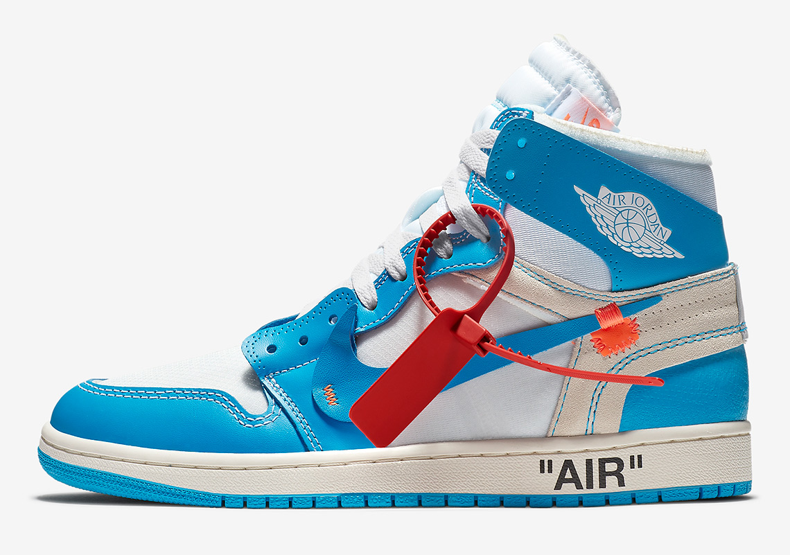 Off White Air Jordan 1 Unc Dark Powder Blue Cone Release 5