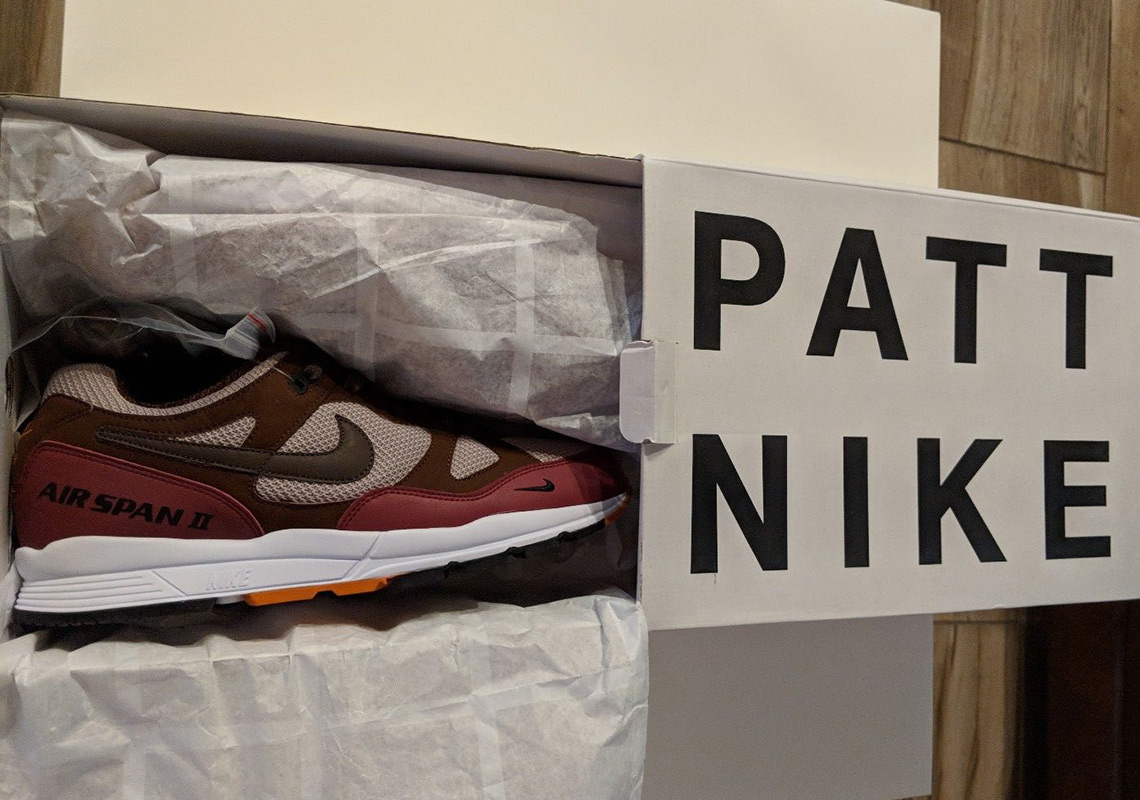 Patta Nike Air Span Ii Burgundy 1