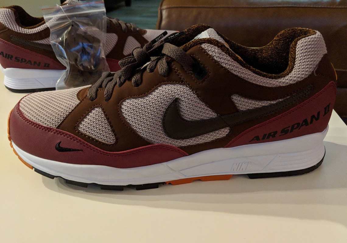 Patta Nike Air Span Ii Burgundy 2