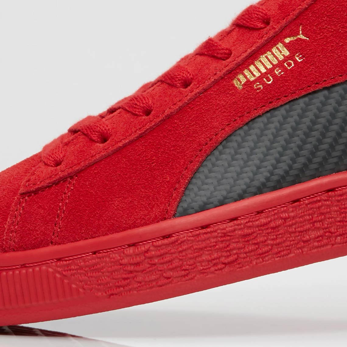 Puma Suede Red Black Carbon Fiber 1