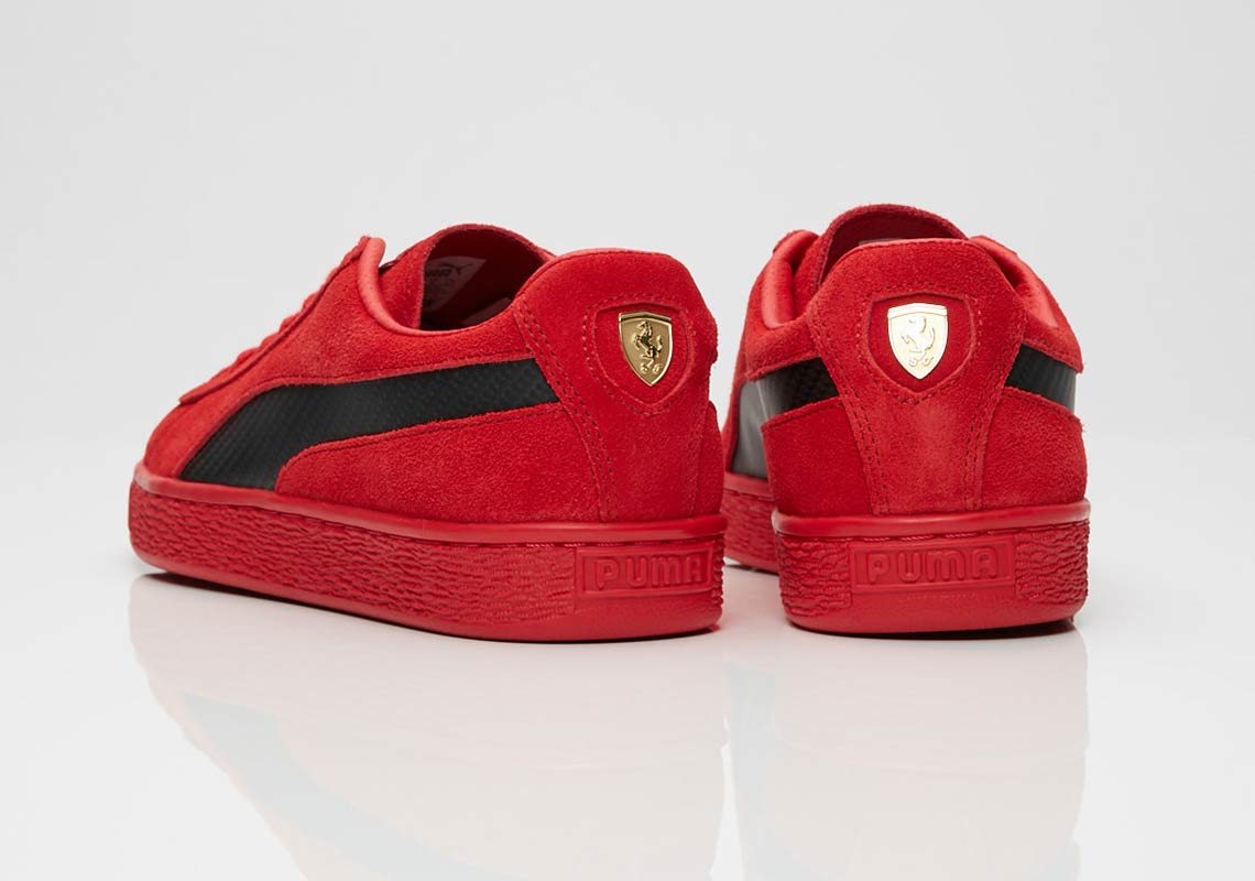 Puma Suede Red Black Carbon Fiber 4