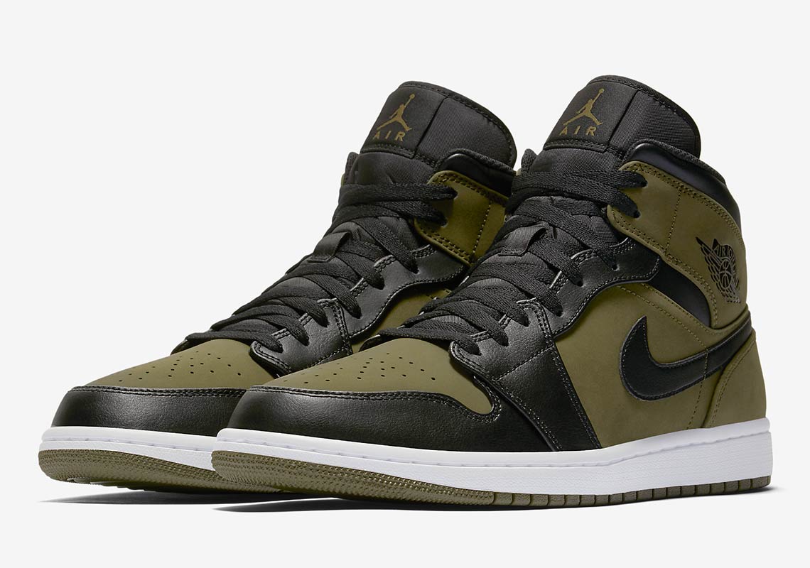 A Dark Olive Appears On The Jordan 1 Mid