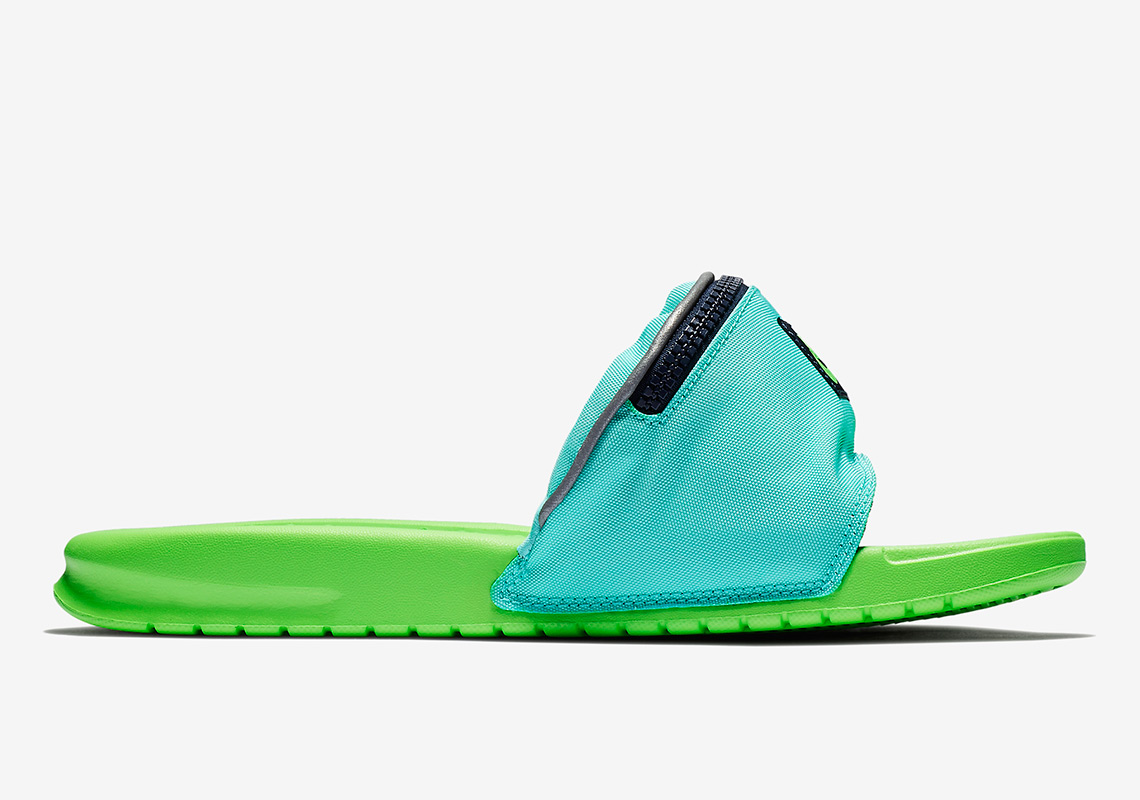 Nike Benassi Jdi Slide Fanny Pack Green Blue 1