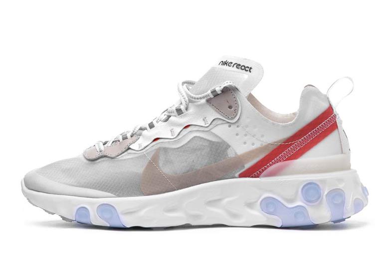 Nike React Element 87 White Red Aq1090 100 2