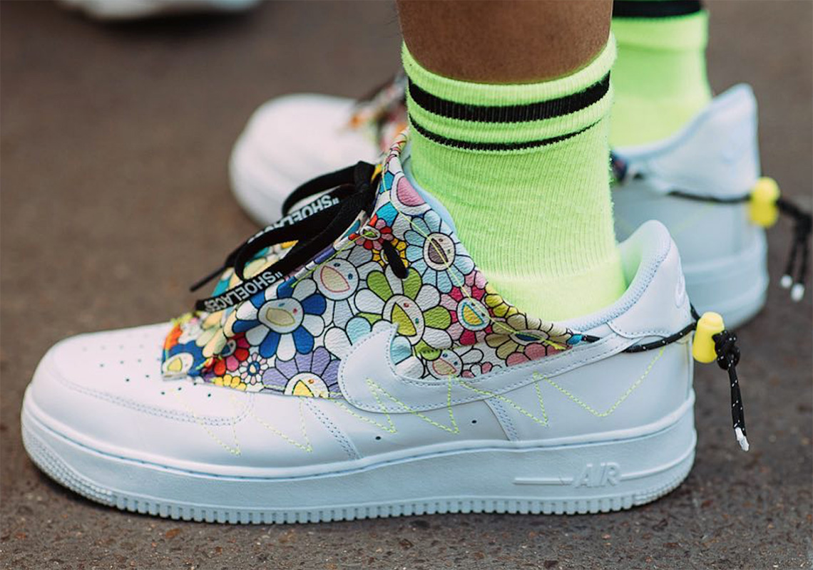 Takashi Murakami Wears Custom “Flower Power” Air Force 1 At Paris Fashion Week