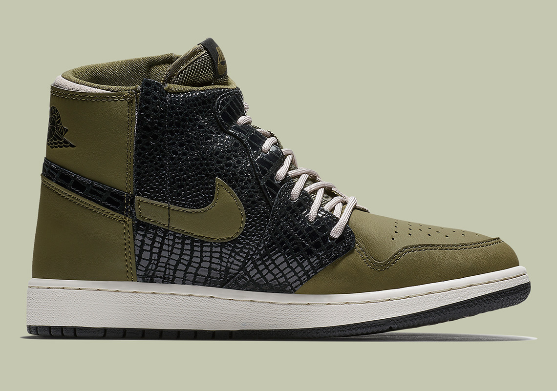 Air Jordan 1 Rebel Xx Olive Canvas Moon Particle Black Ar5599 300 5