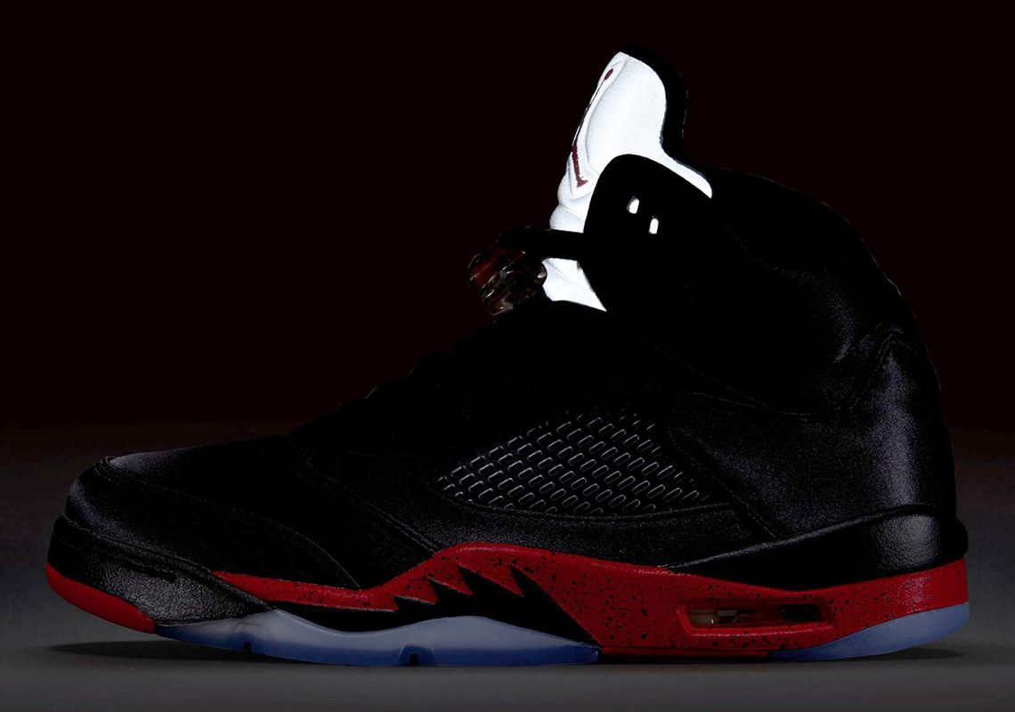 Air Jordan 5 Black Satin Red Midsole 1