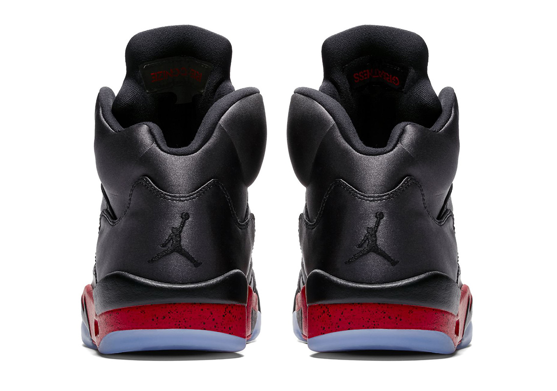 Air Jordan 5 Black Satin Red Midsole 3