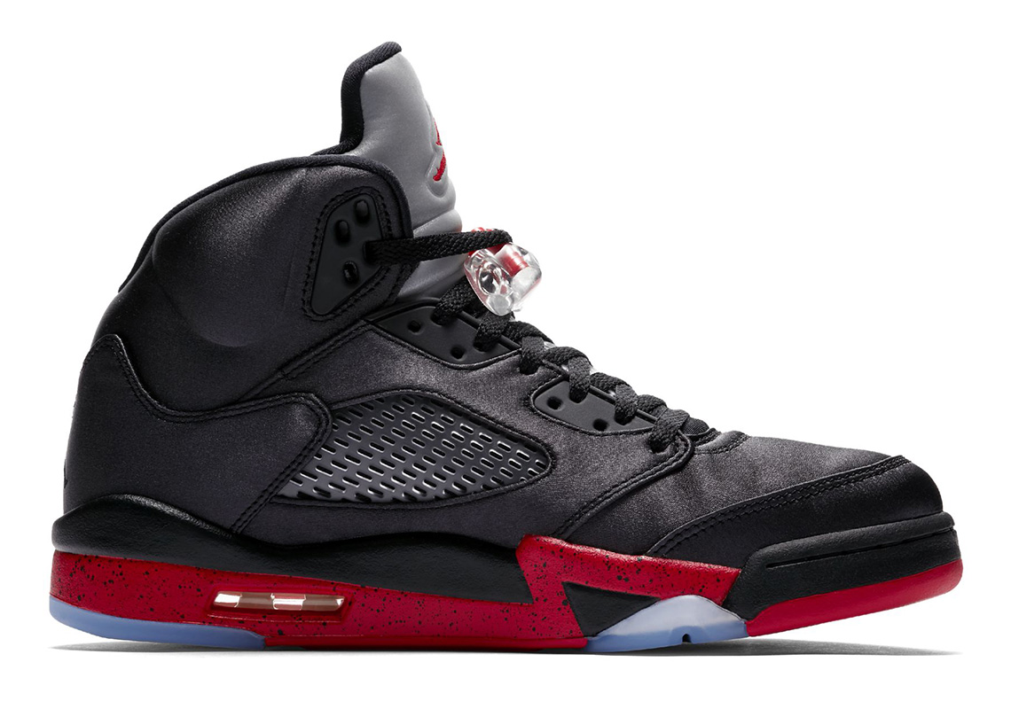 Air Jordan 5 Black Satin Red Midsole 4