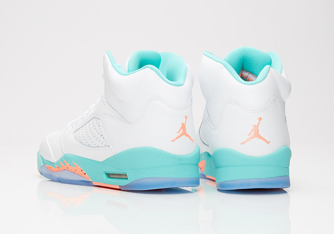 Air Jordan 5 White Crimson Pulse Light Aqua 440892 100 2