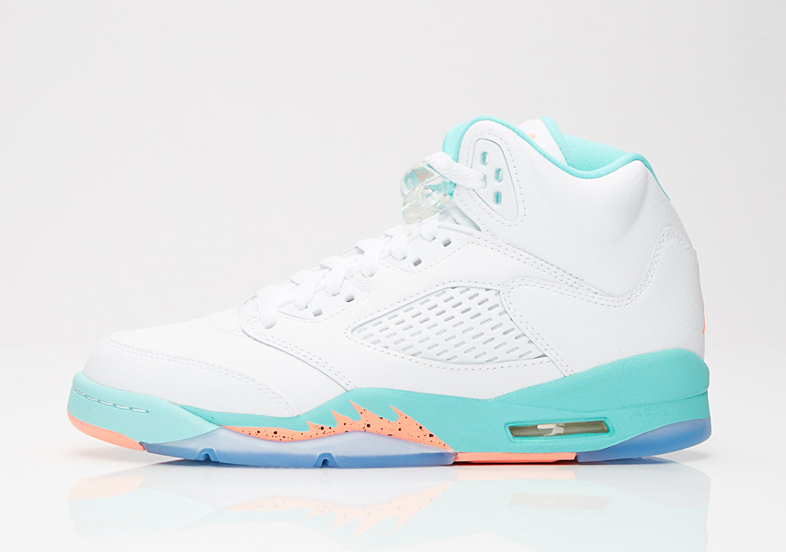 Air Jordan 5 White Crimson Pulse Light Aqua 440892 100 3