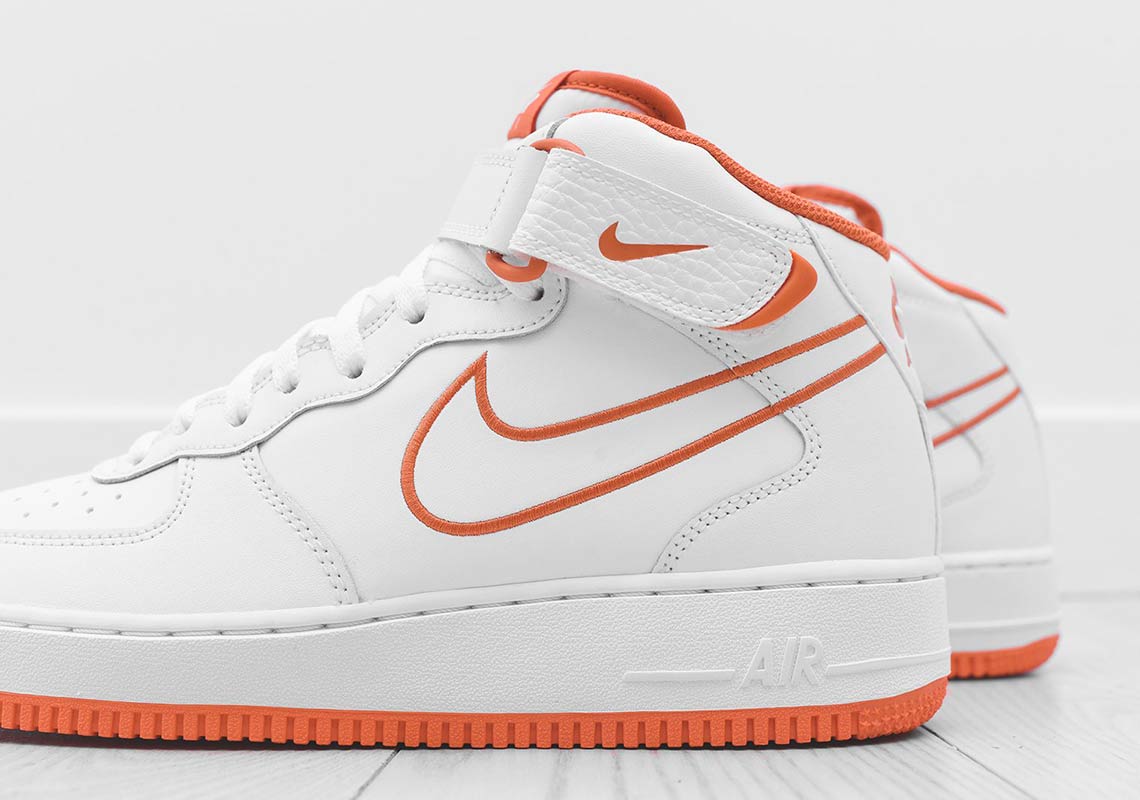 Nike Air Force 1 Mid White Orange Aq8650 100 11