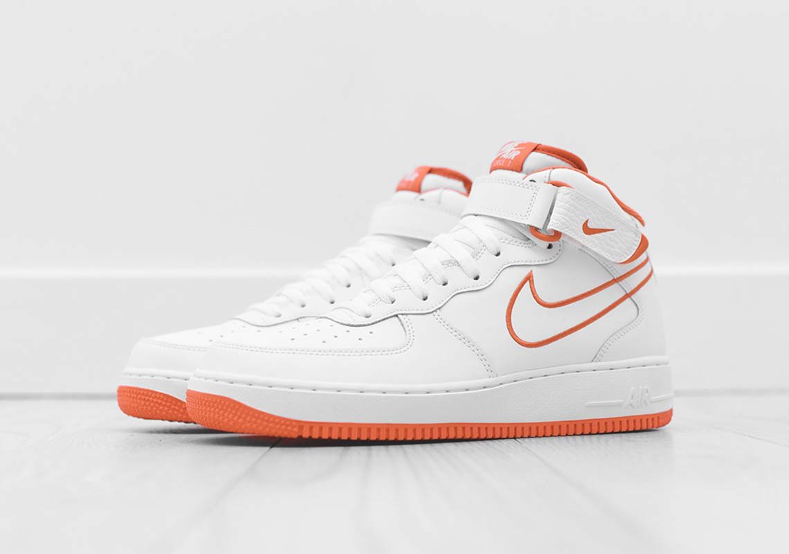 Nike Air Force 1 Mid White Orange Aq8650 100 41