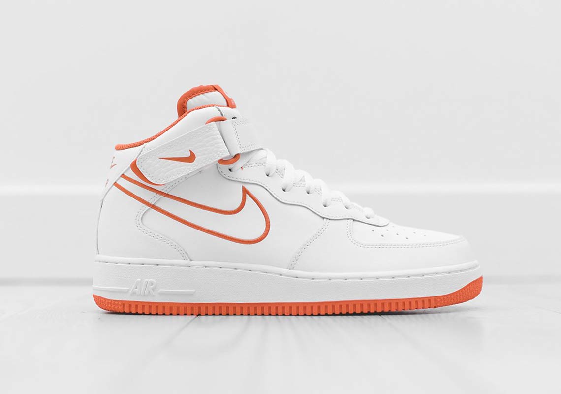 Nike Air Force 1 Mid White Orange Aq8650 100 61