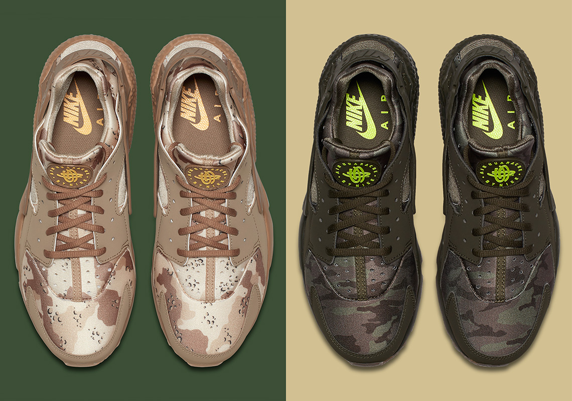 The Nike Air Huarache Arrives In Two Camo Print Styles