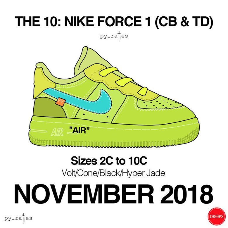 Off White Nike Force 1 Td Cb Infant Sizes Volt