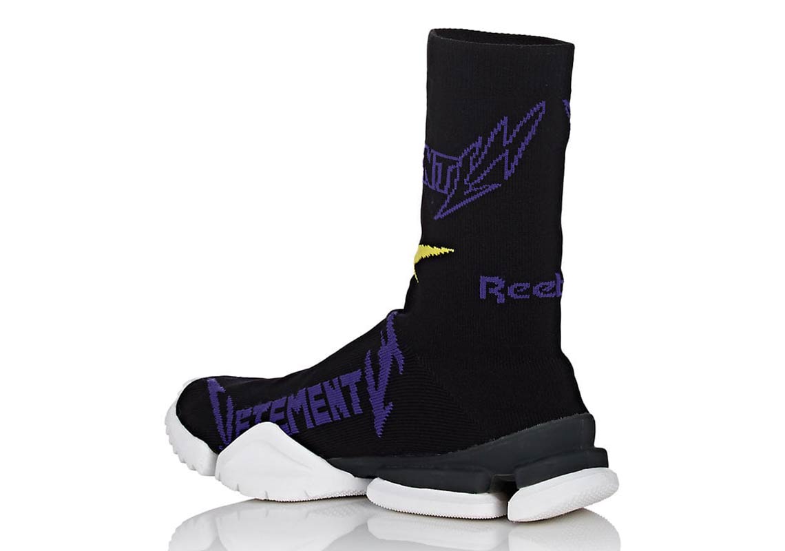 Vetements Reebok Sock Runner Black Yellow Purple 3