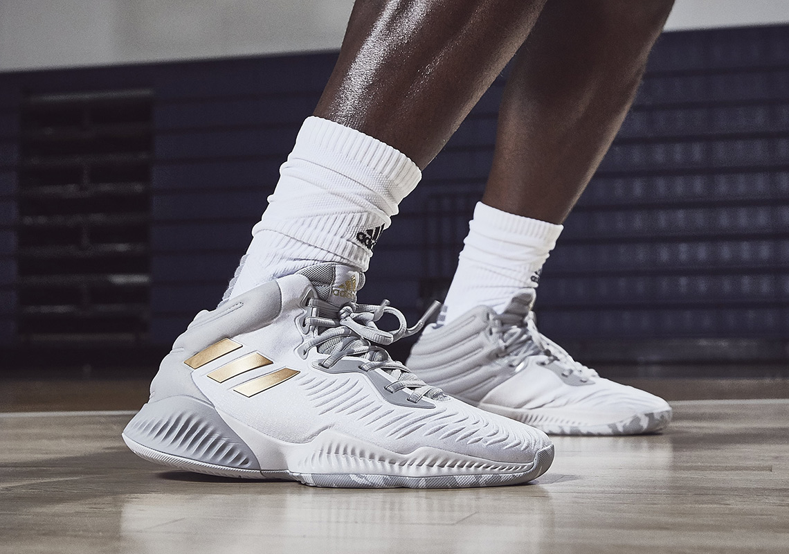 Adidas Mad Bounce Basketball Shoe White Gold 2