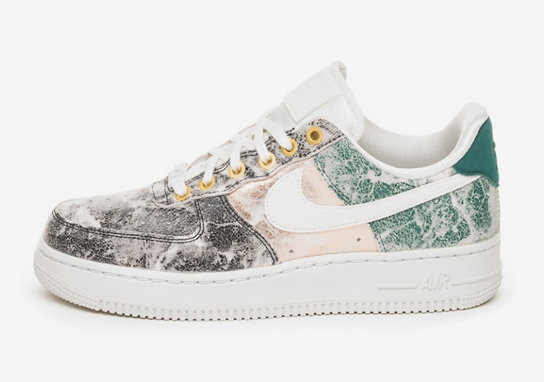 This Nike Air Force 1 Features Cracked Metallic Leather Uppers