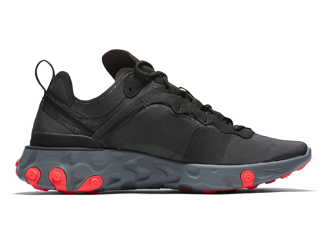 Nike React Element 55 Black Solar Red Grey 4