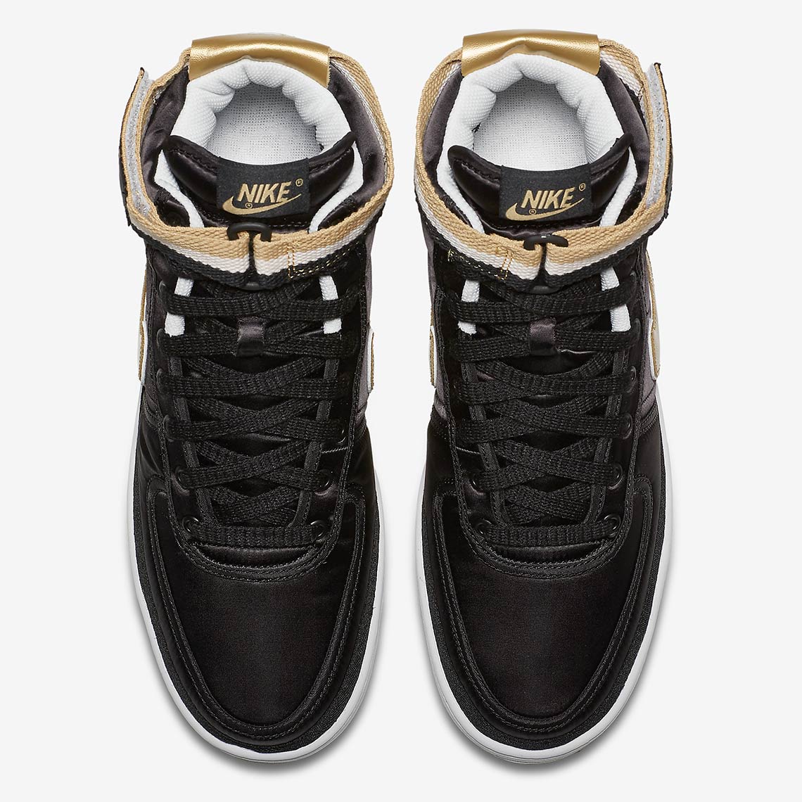 Nike Vandal High Satin Black Gold Ah8652 002 1