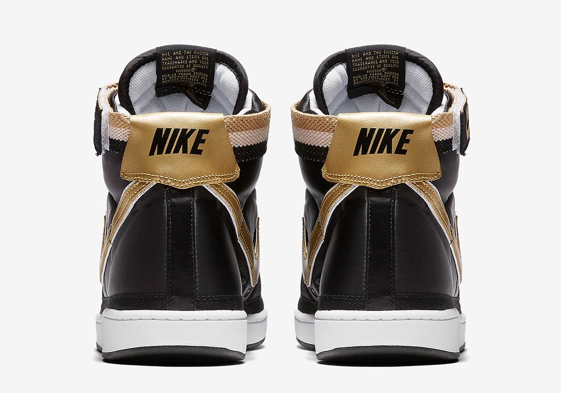 Nike Vandal High Satin Black Gold Ah8652 002 2