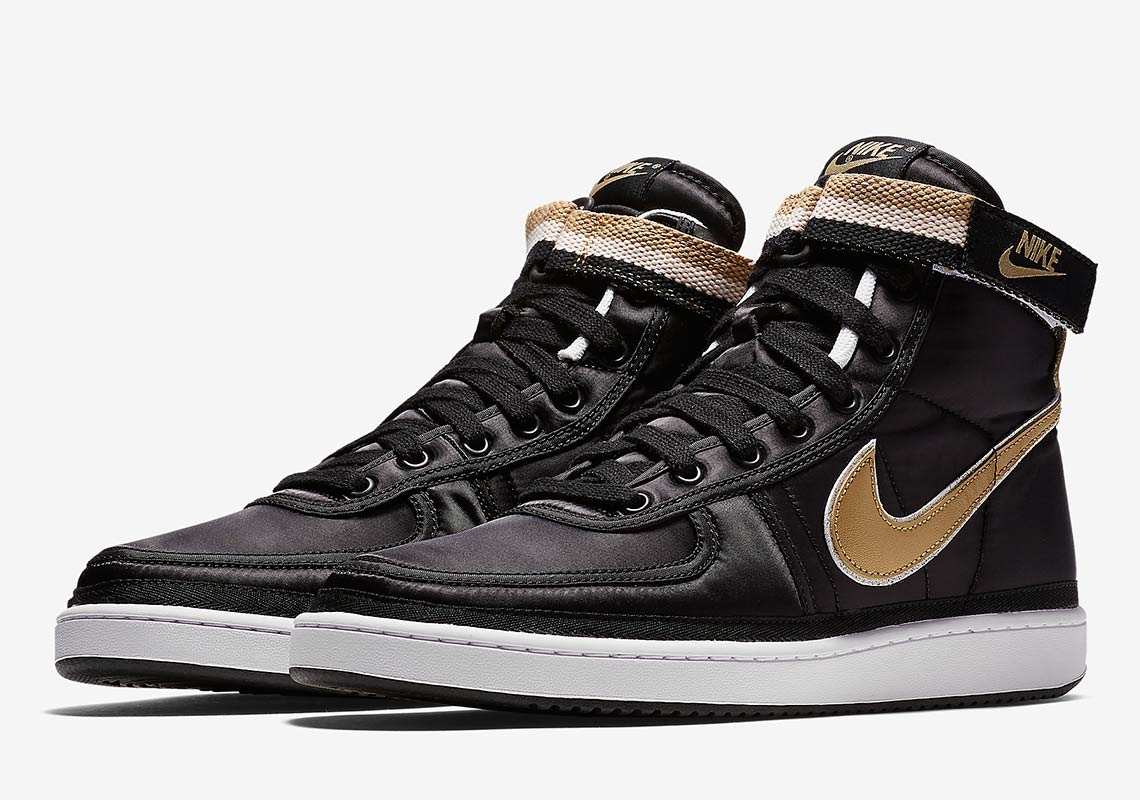 Nike Vandal High Satin Black Gold Ah8652 002 5