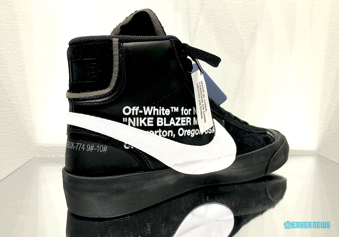 Off White Nike Blazer Black White Photos 4