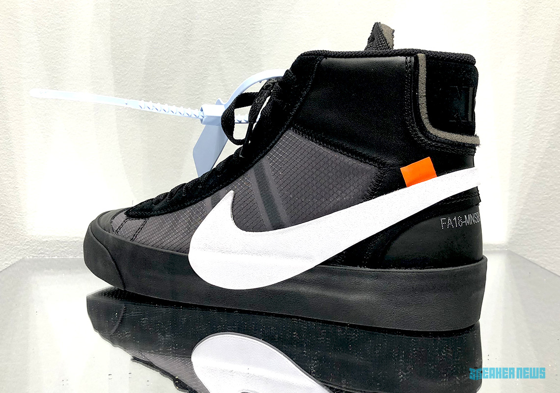 Off White Nike Blazer Black White Photos 6