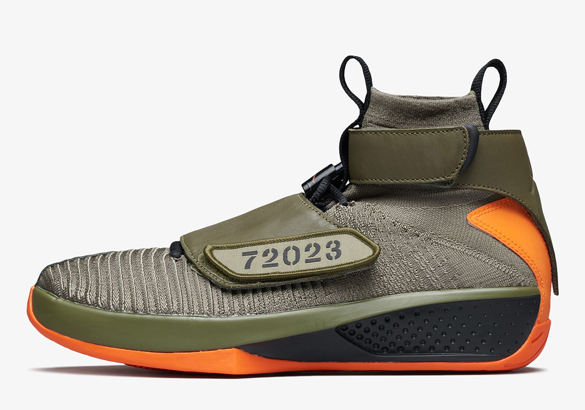 Air Jordan 20 Flyknit Olive Orange Flight Jacket 2