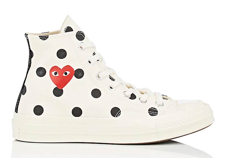 Comme Des Garcons Converse Chuck Taylor Polka Dot White High 1