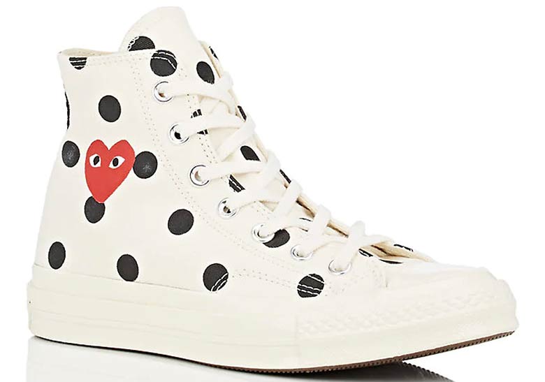 Comme Des Garcons Converse Chuck Taylor Polka Dot White High 3