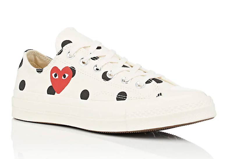 Comme Des Garcons Converse Chuck Taylor Polka Dot White Low 2