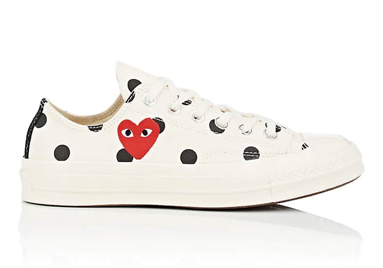 Comme Des Garcons Converse Chuck Taylor Polka Dot White Low 3