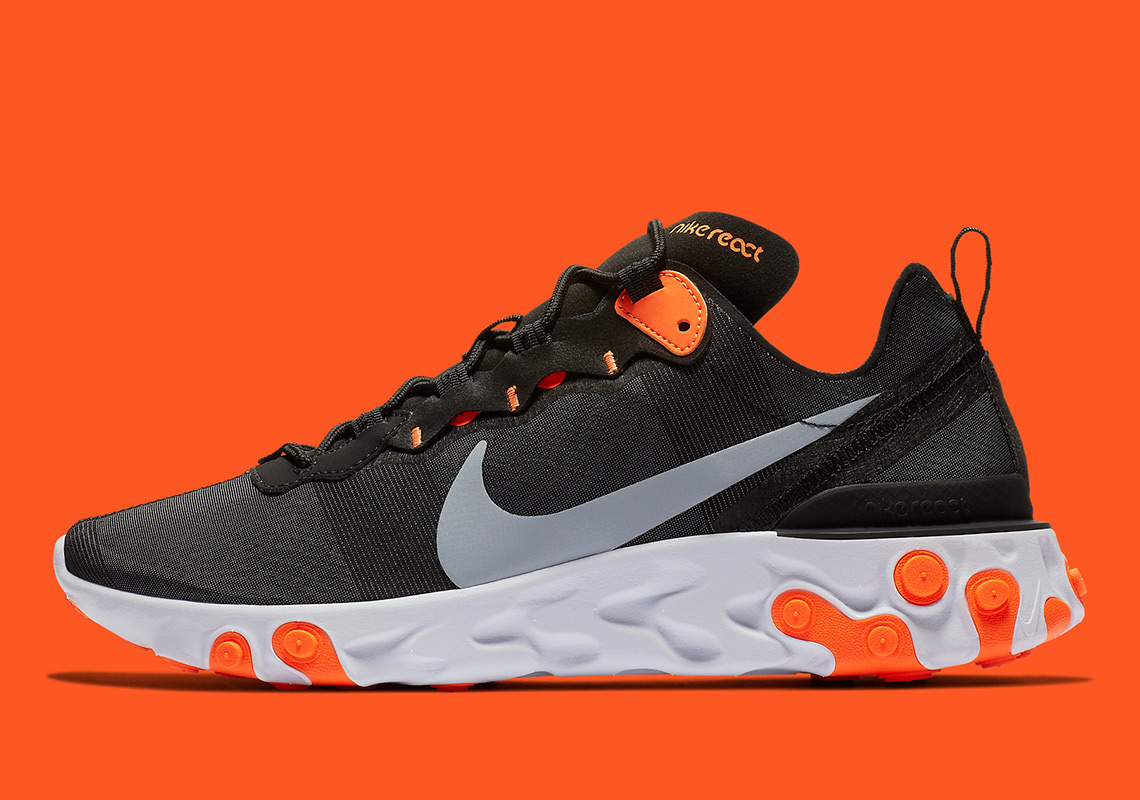 Nike React Element 55 Appears In Black And Orange