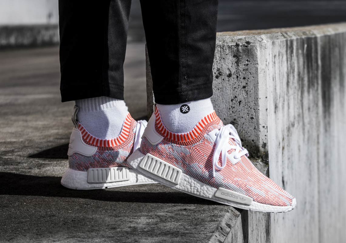 Adidas Nmd R1 Glitch Camo Orange Ba8599 1