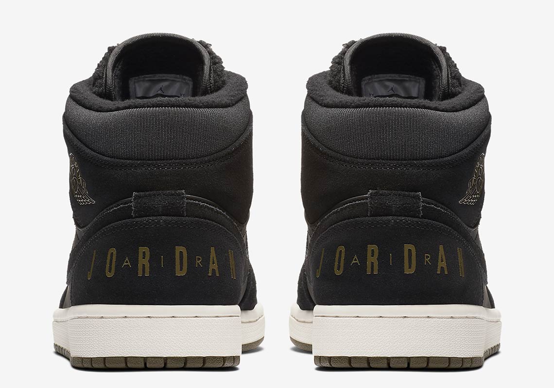 Air Jordan 1 Mid Fleece Tongue Black Bq6579 001 3