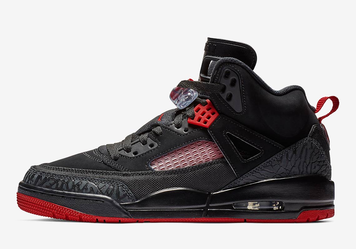 A Classic Black And Gym Red Combo Hits The Jordan Spiz'ike