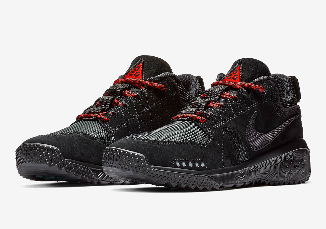 The Nike ACG Dog Mountain Arrives In "Triple Black" With Red Laces