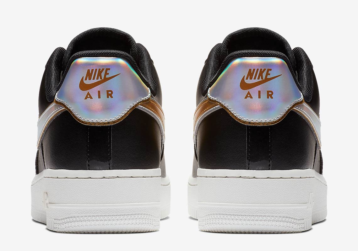 Nike Air Force 1 Low Metallic Swoosh Black Ar0642 002 2