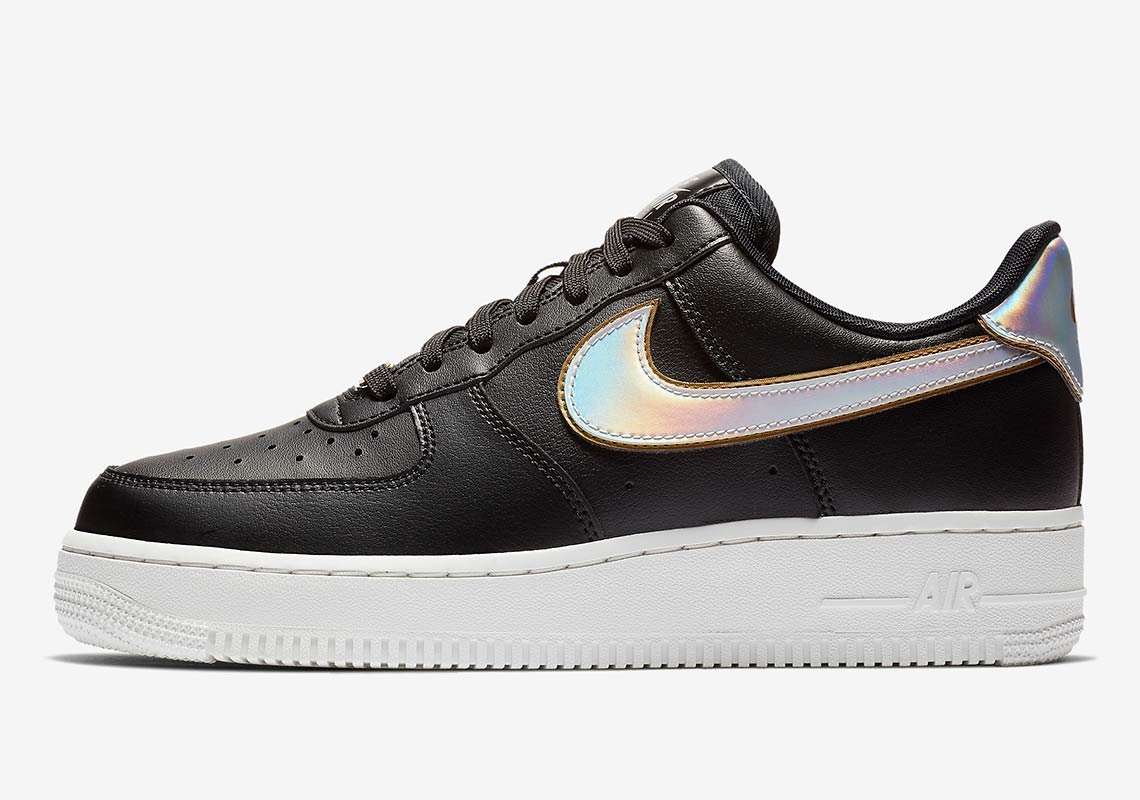 Nike Air Force 1 Low Metallic Swoosh Black Ar0642 002 3