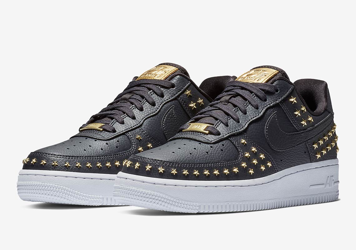 Nike Air Force 1 Low Stars Black Gold Ar0639 001 2