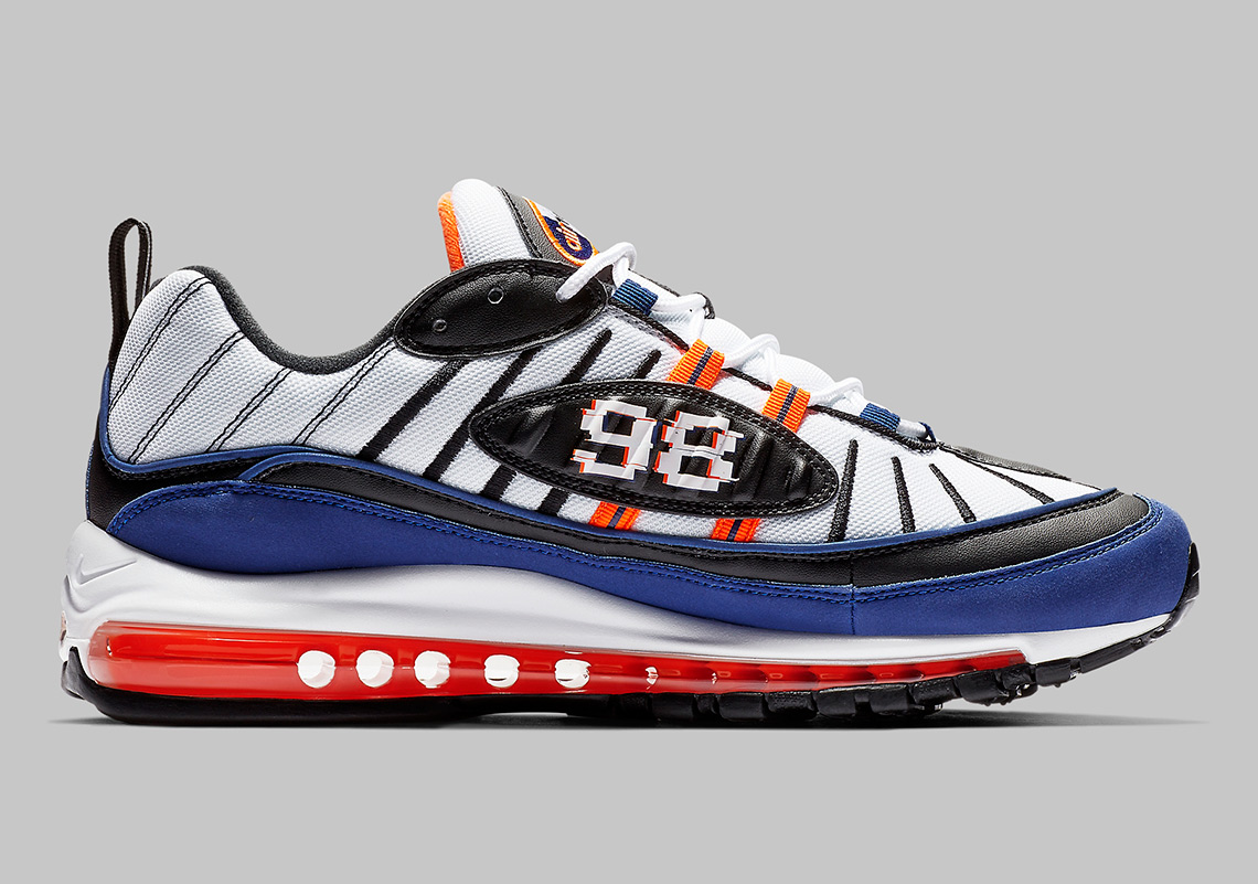 Nike Air Max 98 Cd1536 100 White Deep Royal Blue Total Orange Black 1