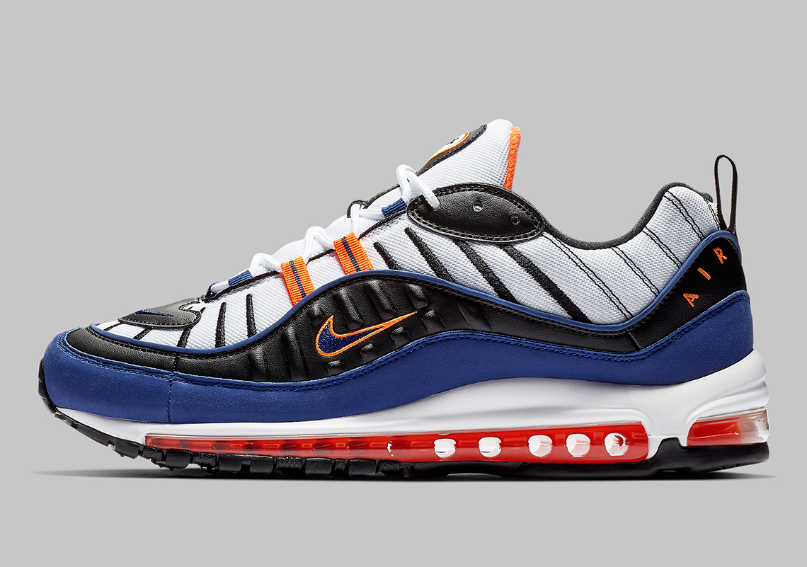 Nike Air Max 98 Cd1536 100 White Deep Royal Blue Total Orange Black 2