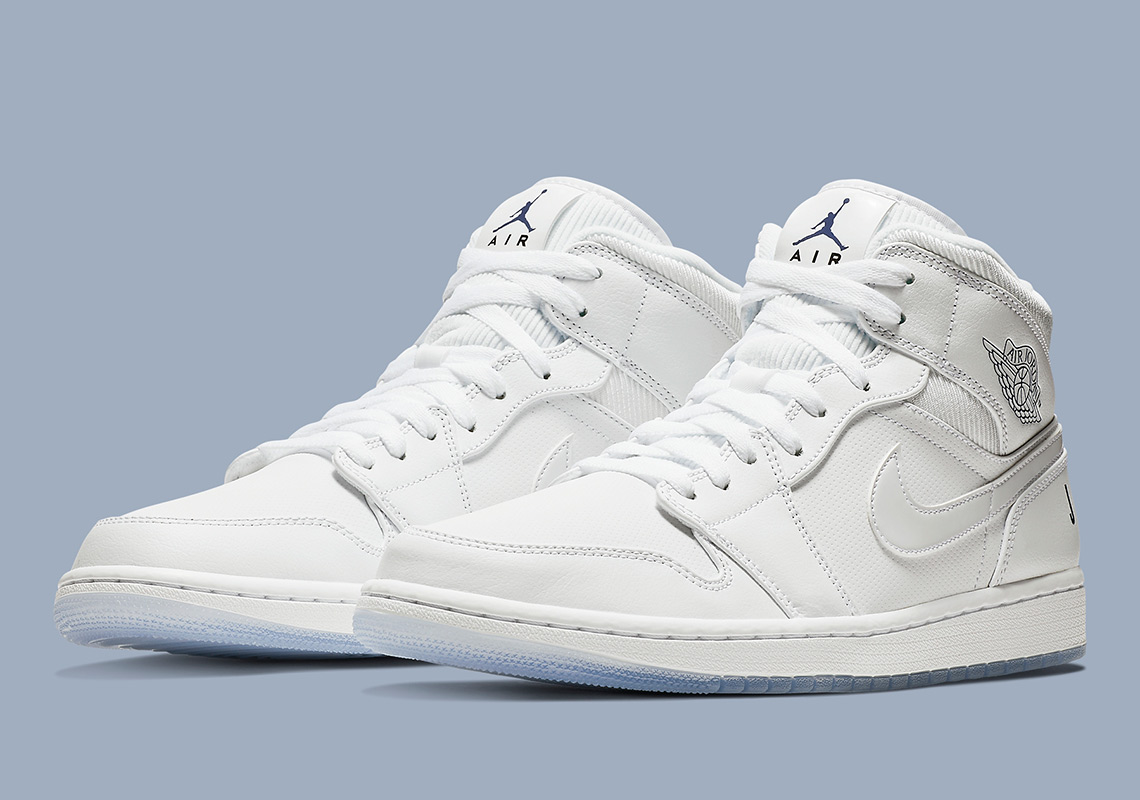 The Air Jordan 1 Mid "Pure White" Arrives With Heel Logos