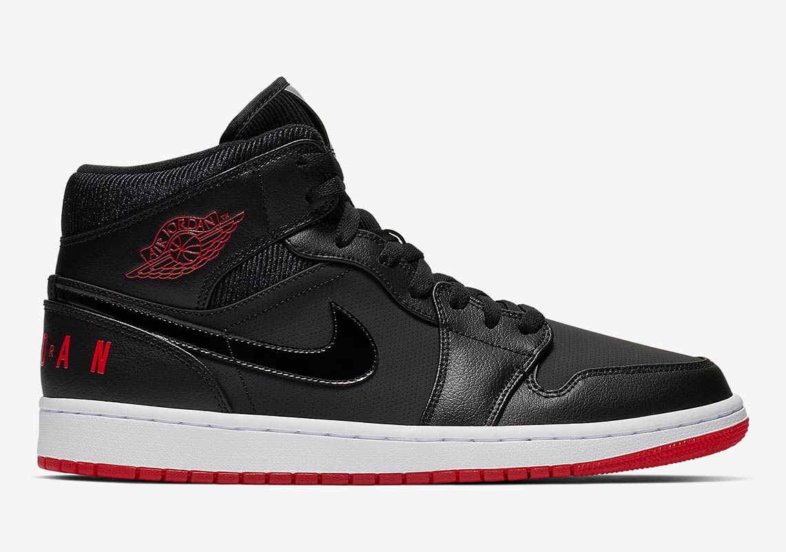 Air Jordan 1 Mid Black Red Bq6578 001 4