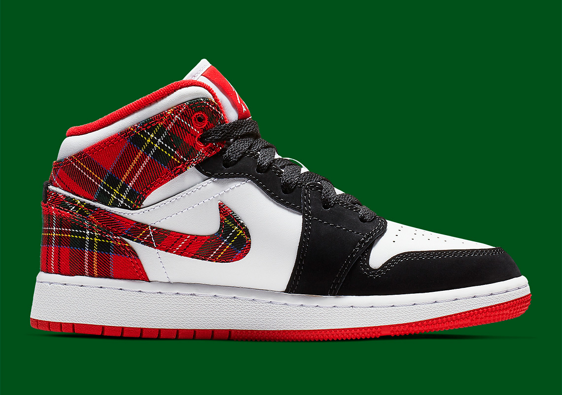 Air Jordan 1 Mid Plaid Gs 554725 607 3