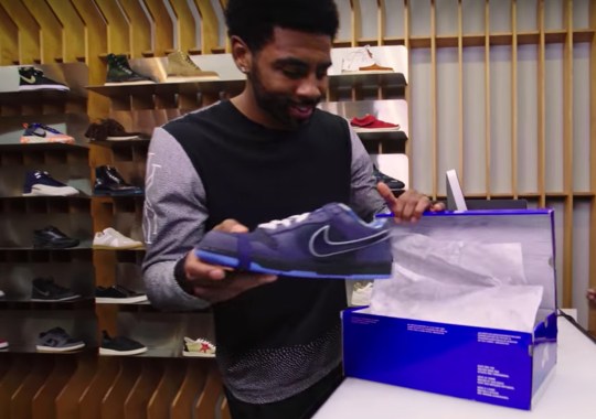 Kyrie Irving Surprised With Blue Lobster Dunks At Concepts