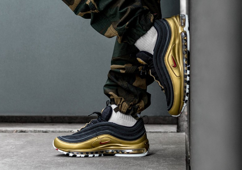 Nike Air Max 97 Qs Black Varsity Red Metallic Gold White At5458 002 Where To Buy